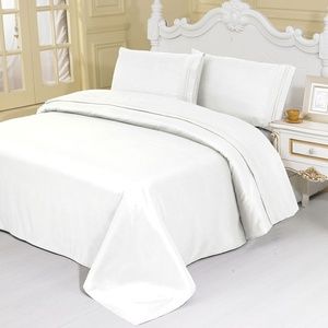 FULL size White Egyptian SHEET SET